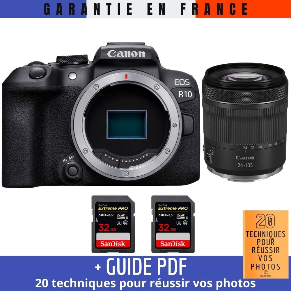 Canon EOS R10 + RF 24-105mm F4-7.1 IS STM Kit + 2x 32GB SanDisk Extreme PRO UHS-II SDXC Memory Cards