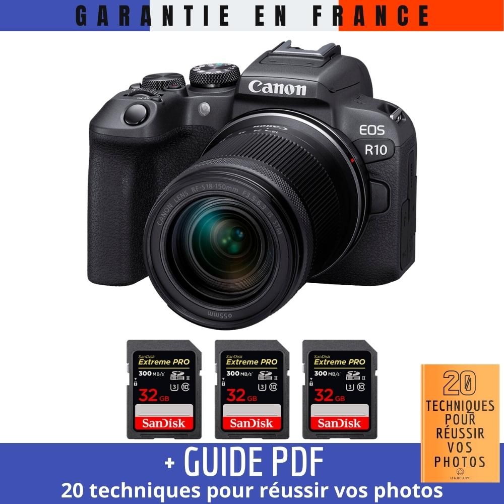 Canon EOS R10 + RF-S 18-150mm F4.5-6.3 IS STM Kit + 3x 32GB SanDisk Extreme PRO UHS-II SDXC Memory Cards
