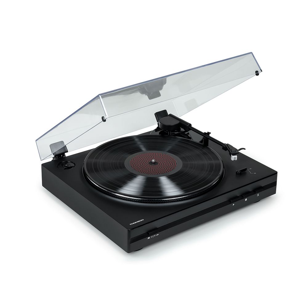 Thomson TT350 2-Speed Automatic Turntable with Arm Return, Black