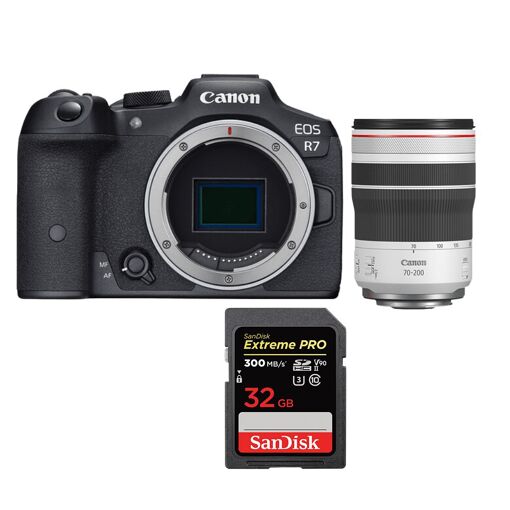 Canon EOS R7 + Objetivo RF 70-200mm F4 L IS USM + Tarjeta SanDisk 32GB Extreme PRO UHS-II SDXC (300 MB/s)