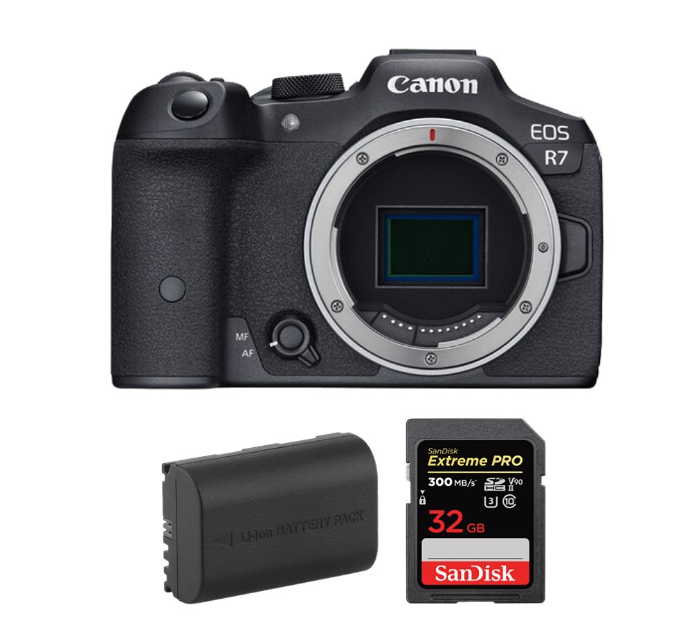 Canon EOS R7 Mirrorless Camera with LP-E6NH Battery and 32GB Sandisk Extreme PRO SD Card