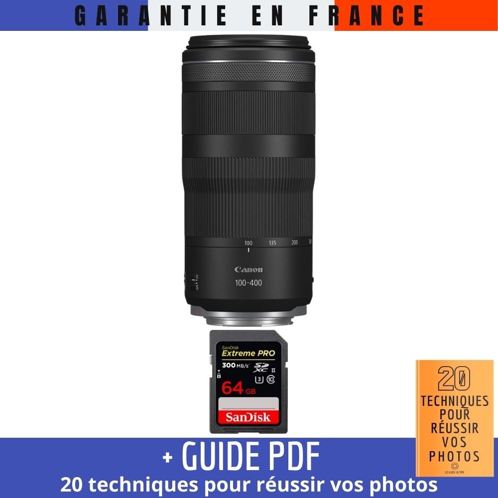 Canon RF 100-400mm f/5.6-8 IS USM Lens + 64GB SanDisk Extreme PRO UHS-II SDXC Card + '20 Techniques for Successful Photos Guide