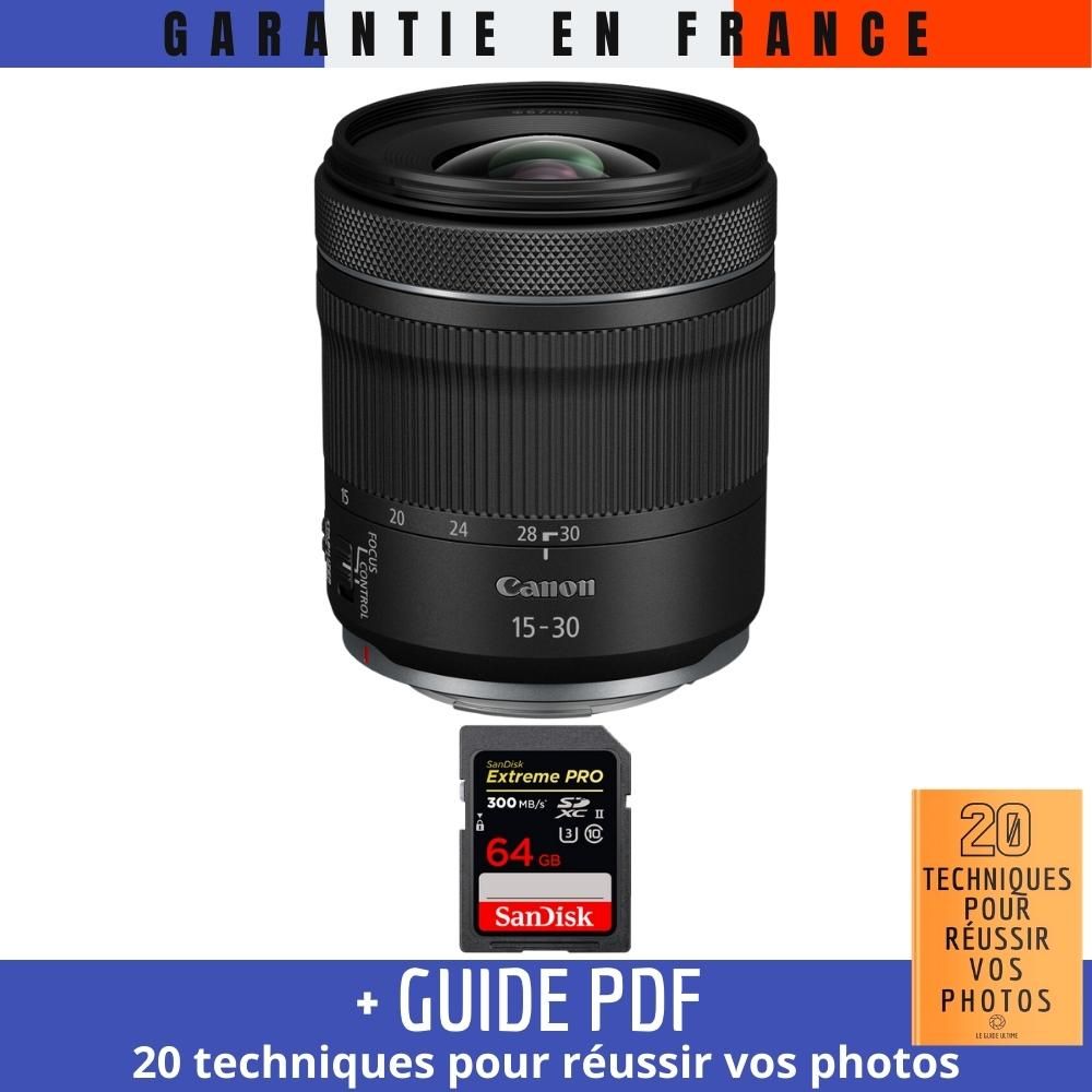 Canon RF 15-30mm f/4.5-6.3 IS STM Lens + 1x 64GB SanDisk Extreme PRO UHS-II SDXC Card + '20 Techniques for Successful Photos' Guide
