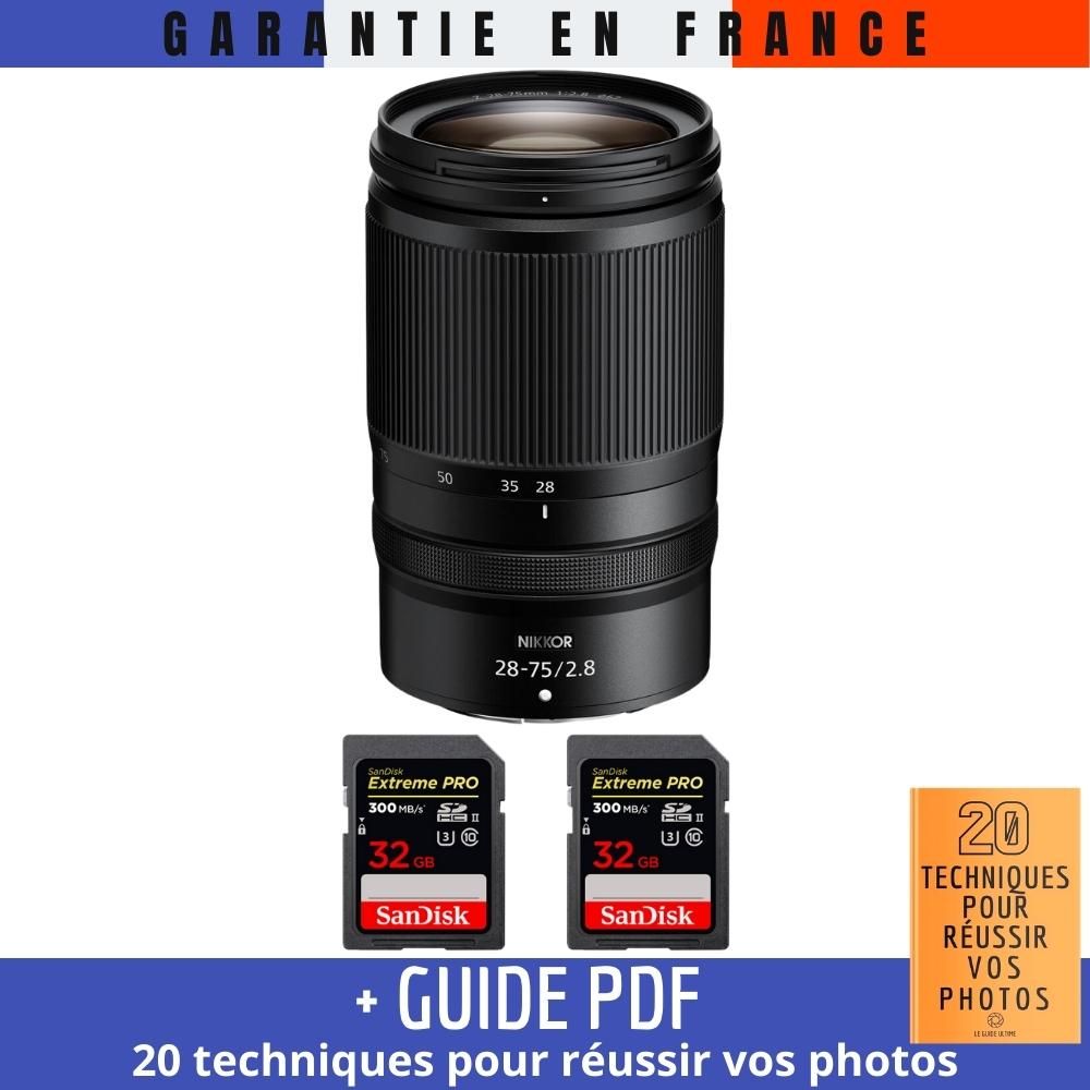 Nikon Z 28-75mm F2.8 Lens + 2x 32GB SanDisk Extreme PRO UHS-II SDXC Cards + '20 TECHNIQUES FOR SUCCESSFUL PHOTOS' Guide