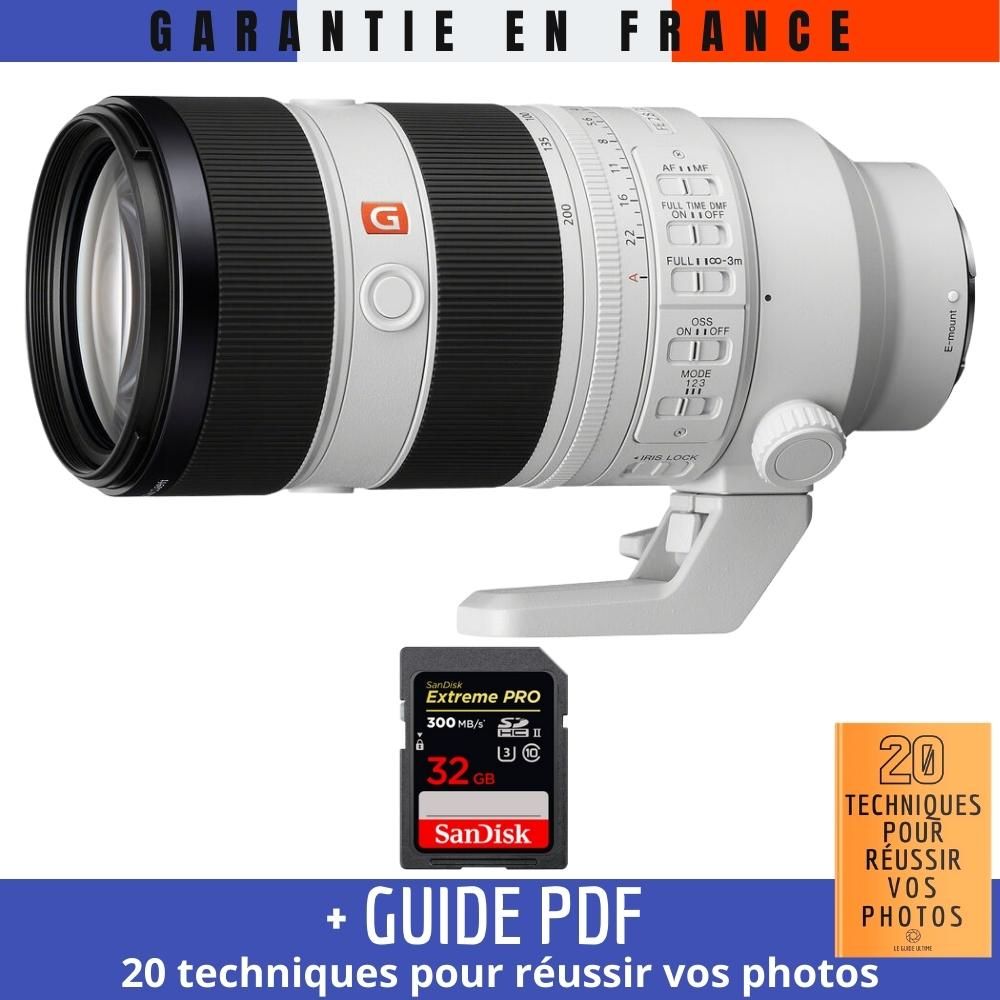 Sony FE 70-200mm F2.8 GM OSS II Lens + 1 SanDisk 32GB Extreme PRO UHS-II SDXC Card + '20 TECHNIQUES POUR RÉUSSIR VOS PHOTOS' Guide