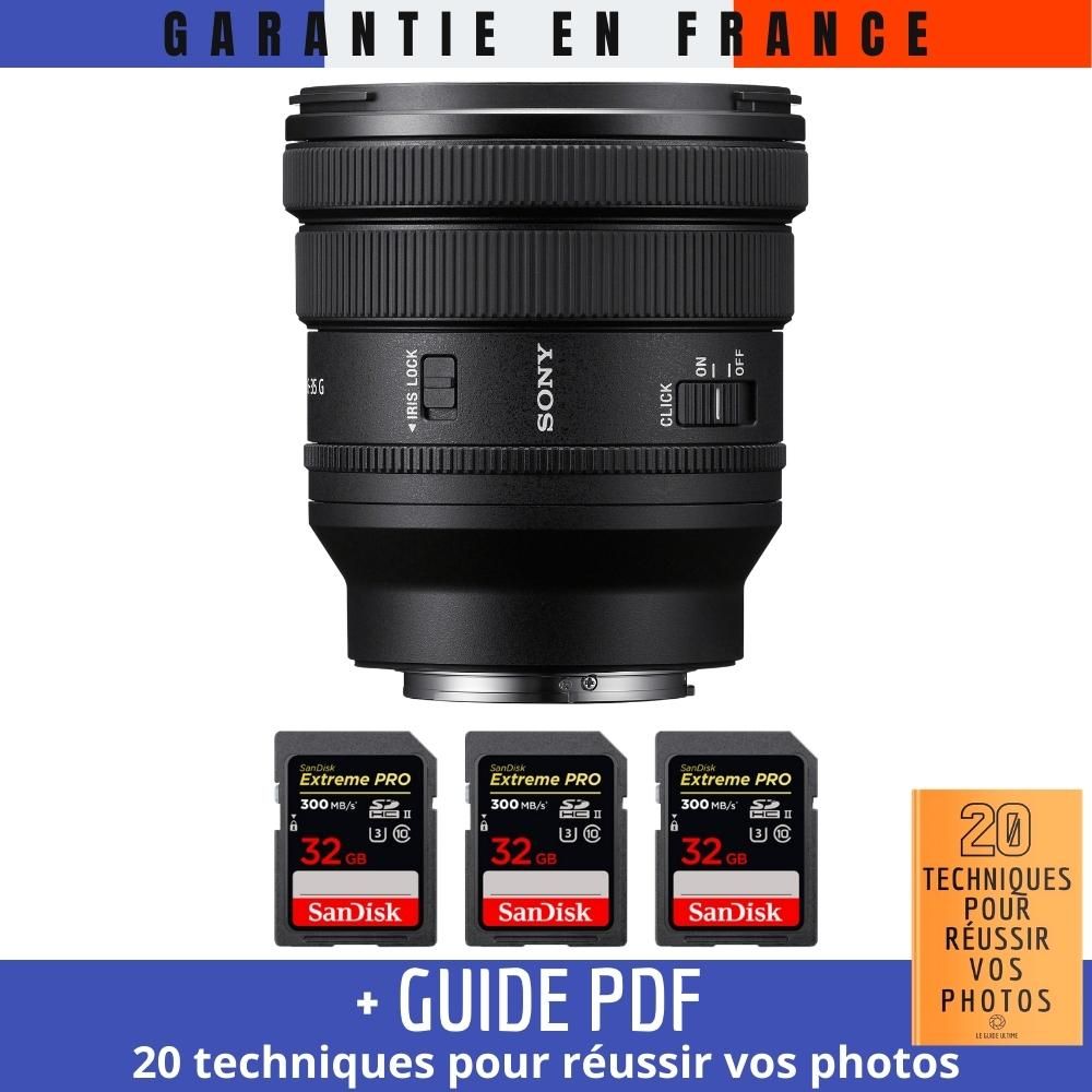 Sony FE 16-35mm PZ F4 G Lens + 3 SanDisk 32GB Extreme PRO UHS-II SDXC Cards + '20 TECHNIQUES FOR SUCCESSFUL PHOTOS Guide