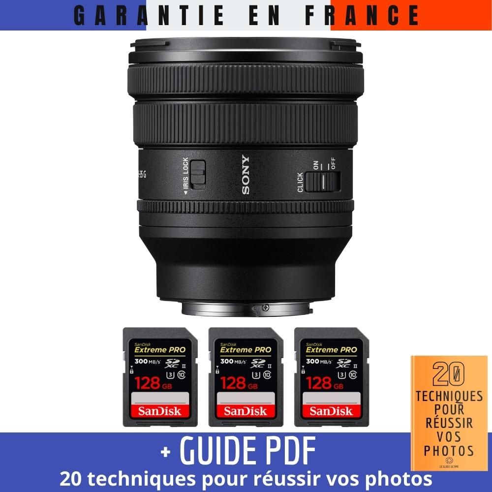 Sony FE 16-35mm PZ F4 G Lens + 3 SanDisk 128GB Extreme PRO UHS-II SDXC Cards (PDF Guide '20 TECHNIQUES FOR SUCCESSFUL PHOTOS)