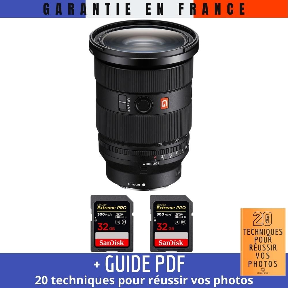 Sony FE 24-70mm F2.8 GM II Lens + 2 SanDisk 32GB Extreme PRO UHS-II SDXC Cards (300 MB/s) + '20 TECHNIQUES POUR RÉUSSIR VOS PHOTOS' Guide