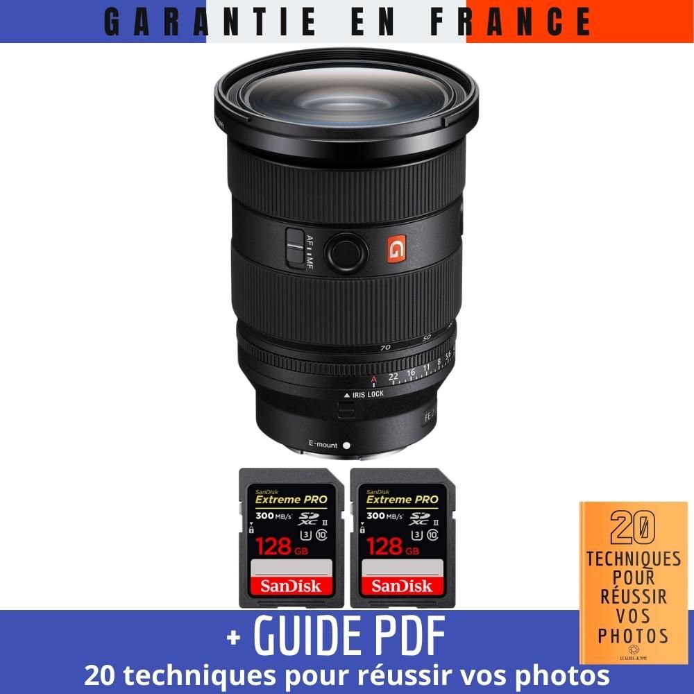 Sony FE 24-70mm F2.8 GM II Lens + 2 SanDisk 128GB Extreme PRO UHS-II SDXC Cards + '20 TECHNIQUES POUR RÉUSSIR VOS PHOTOS' Guide