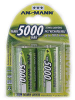 Ansmann Hybrid NiMH Batteries (2-Pack) 5000mAh D/HR20