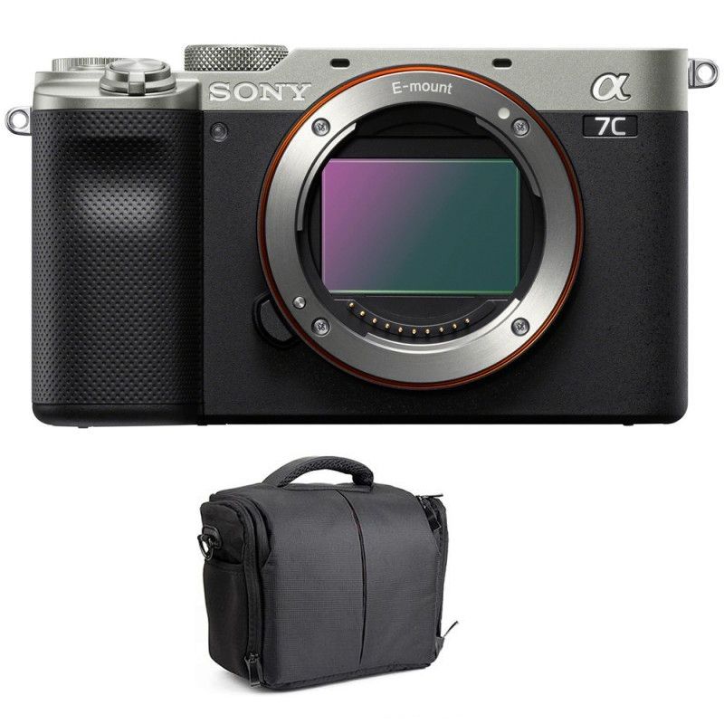 Appareil photo Sony Alpha a7C Argent avec sac (capteur plein format de 24,2 mégapixels)