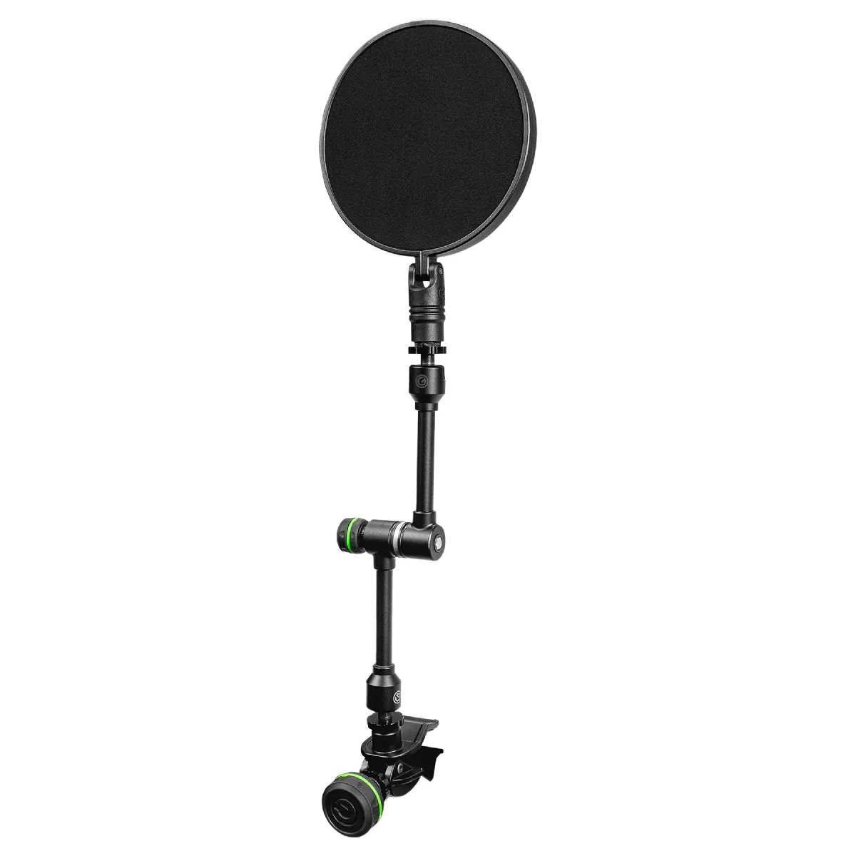 Gravity MA POP 1 - Black - Pop Filter for Microphone - Stand Mount with Flexible Swan Neck - Black