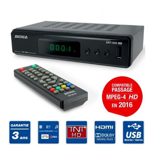 Récepteur/décodeur TNT HD terrestre Sedea