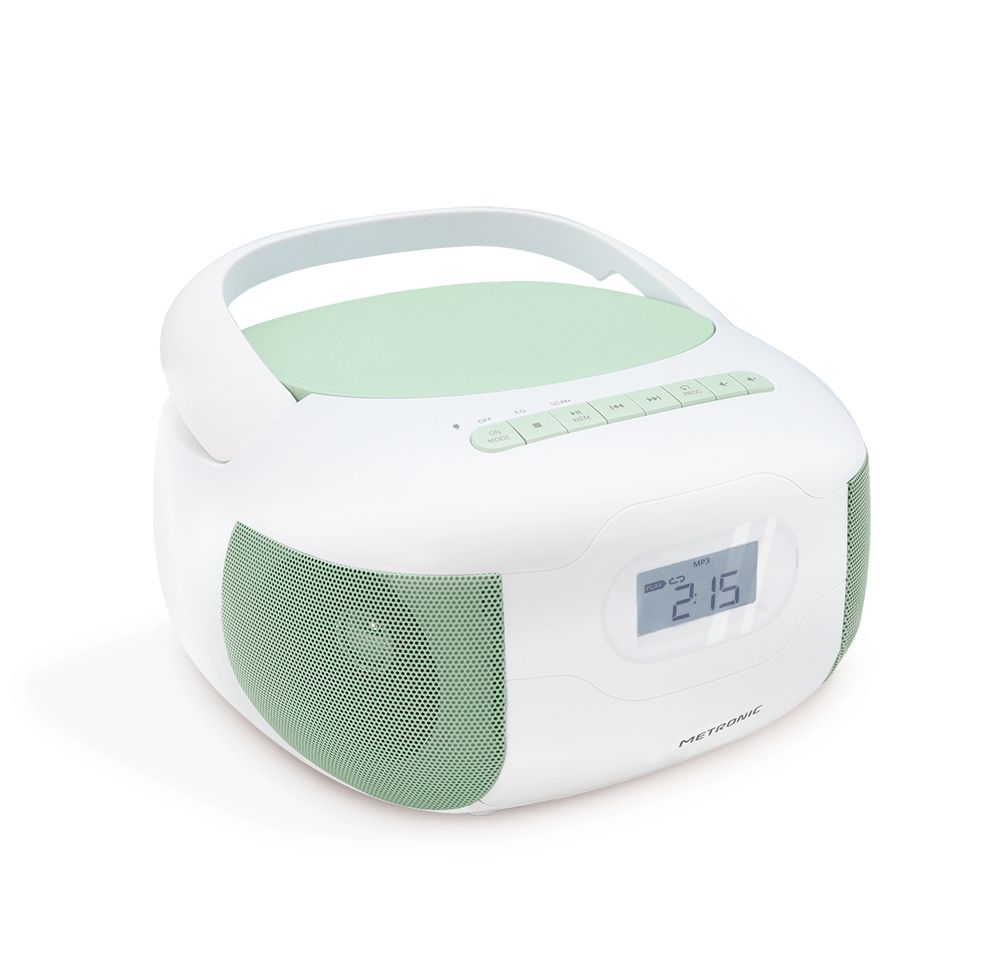 Metronic Pastel Bluetooth CD Radio MP3 Player with USB and Micro SD Card Reader
