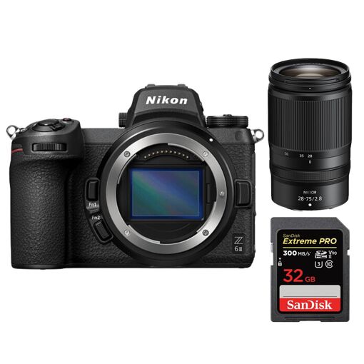 Kit de cámara sin espejo Nikon Z6 II con objetivo Z 28-75mm f/2.8 NIKKOR y tarjeta SDHC extrema Pro SanDisk de 32 GB USH-II 4K U3