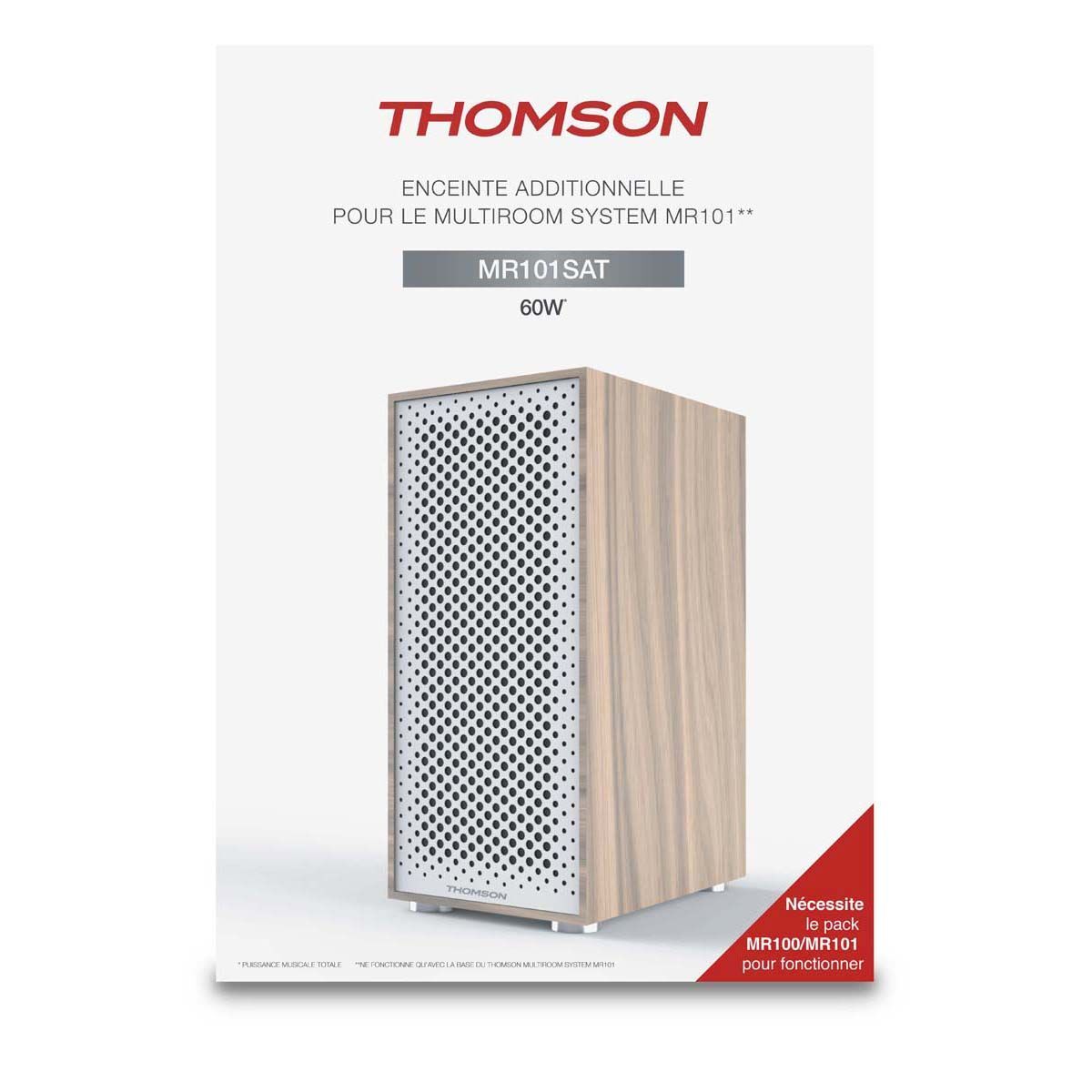 Thomson MR101SAT - Haut-parleur - sans fil - 60 watt - blanc, bois