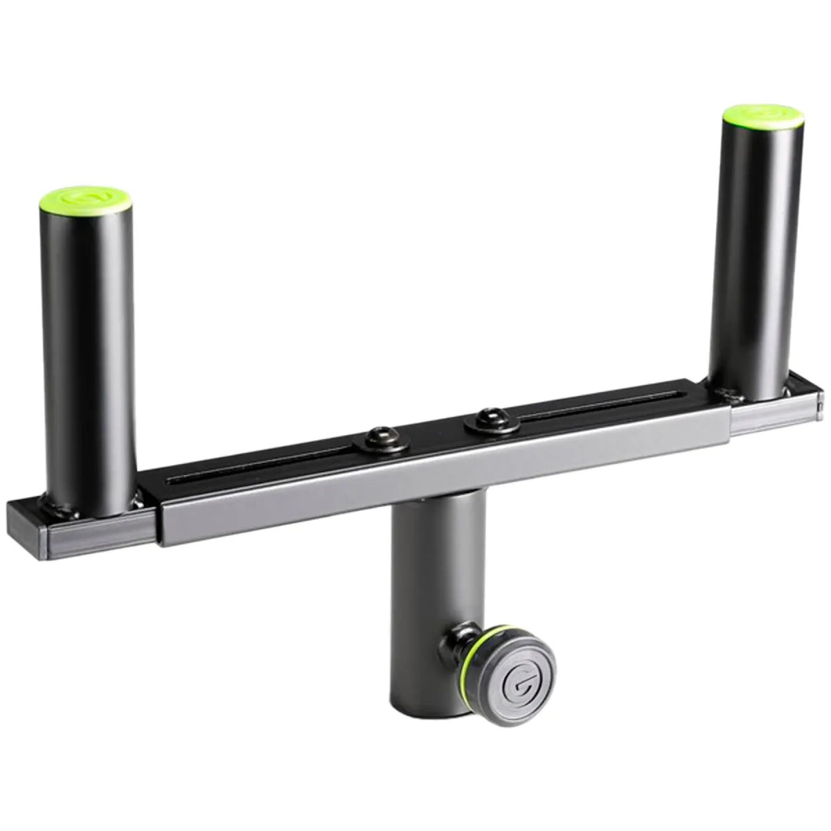 Gravity SAT 36 B - Black - Speaker Coupling Bar - Steel - Compatible with Ø35 mm - Adjustable 310-490mm - Screw Mounting - 2 x 25kg Load - Includes Gasket Rings