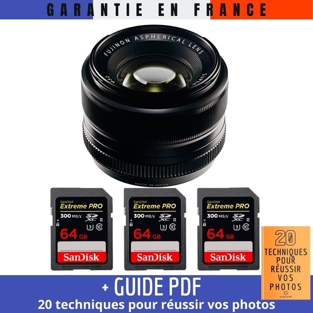 Fujifilm XF 35mm f/1.4 R Lens + 3 SanDisk 64GB UHS-II 300MB/s Cards + '20 Techniques for Succeeding in Your Photos' Guide