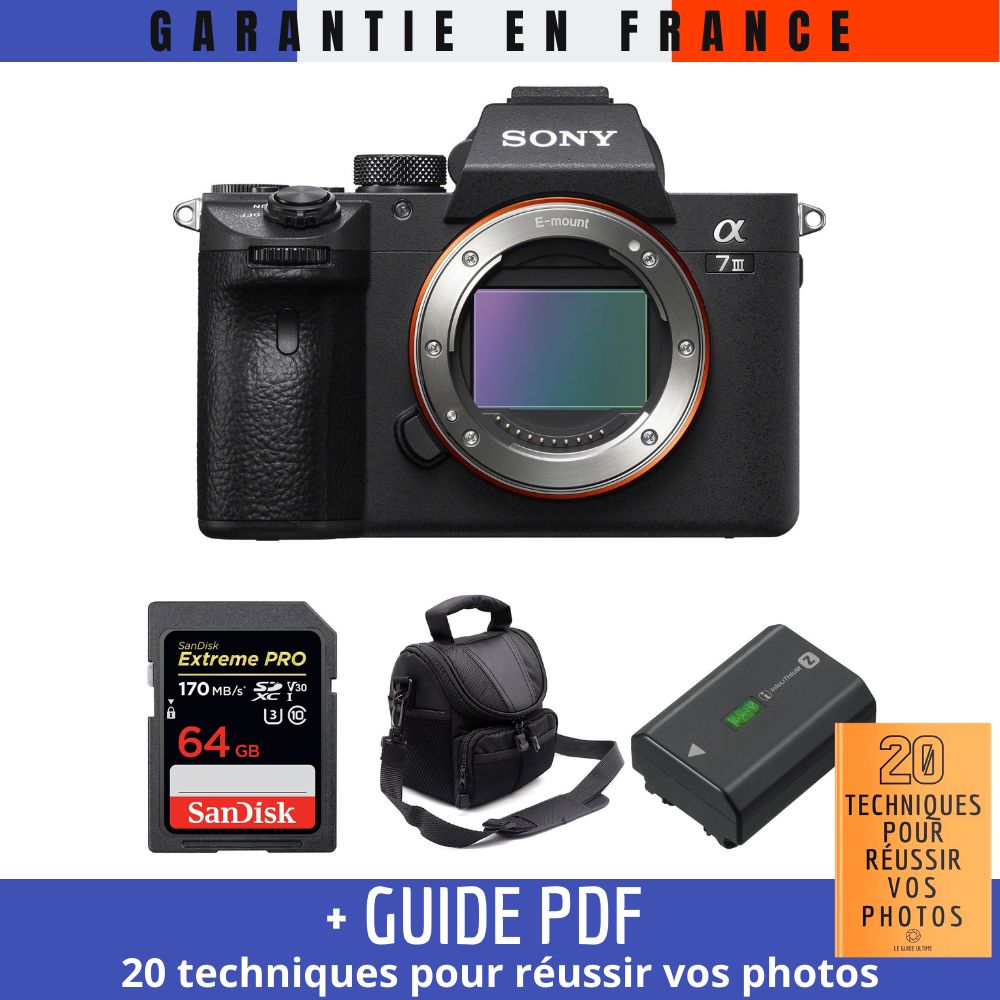 Sony A7 III Nu + SanDisk 64GB UHS-I 170MB/s + Sony NP-FZ100 + Bag + PDF Guide