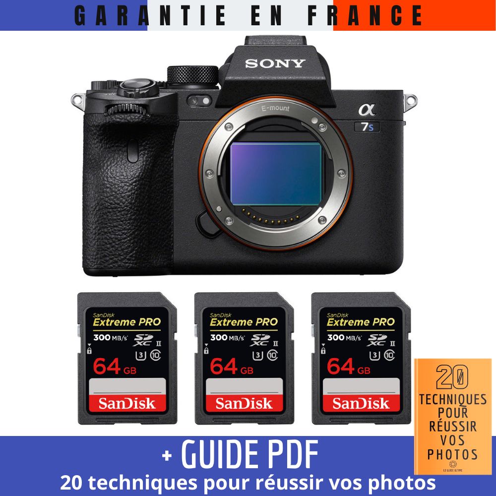 Sony A7S III Nu + 3 SanDisk 64GB Extreme PRO UHS-II SDXC 300MB/s Memory Card Kit