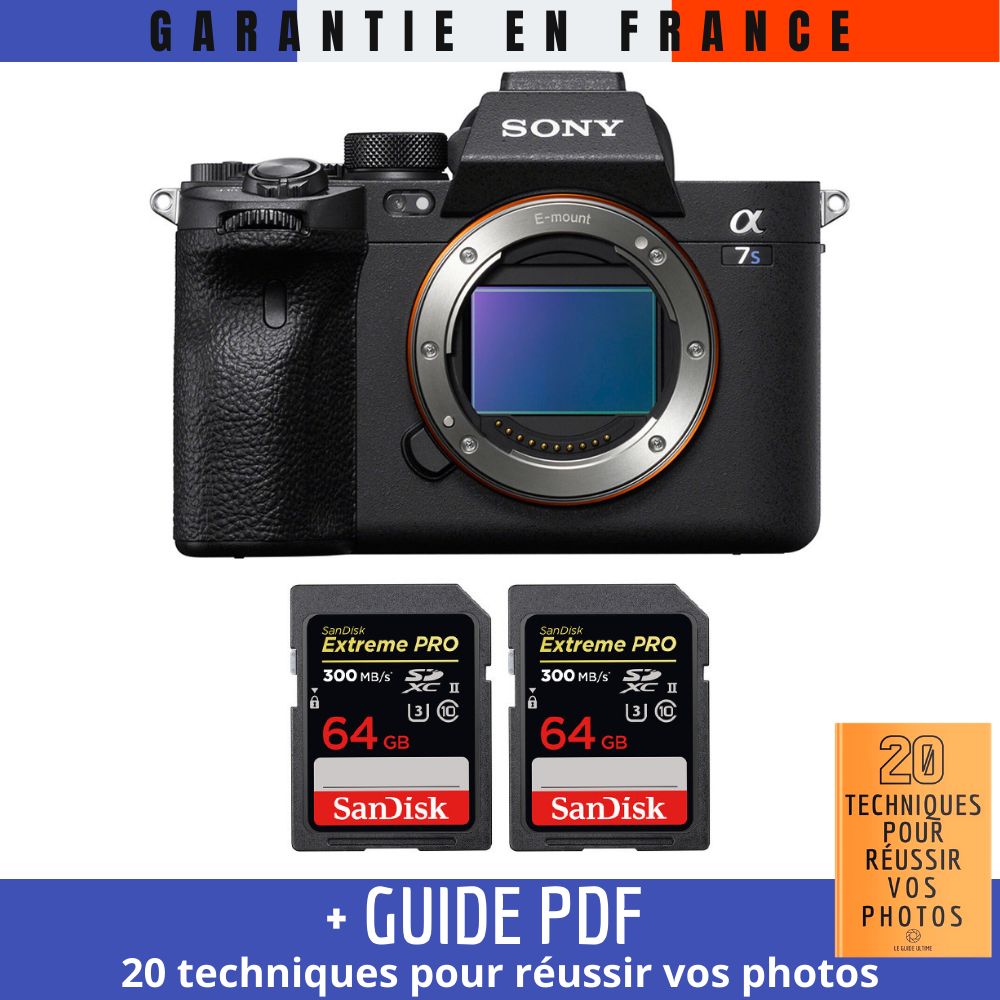 Sony A7S III Body + 2x SanDisk 64GB Extreme PRO UHS-II SDXC Cards 300MB/s + '20 Tech Tips for Successful Photos' Guide (PDF)