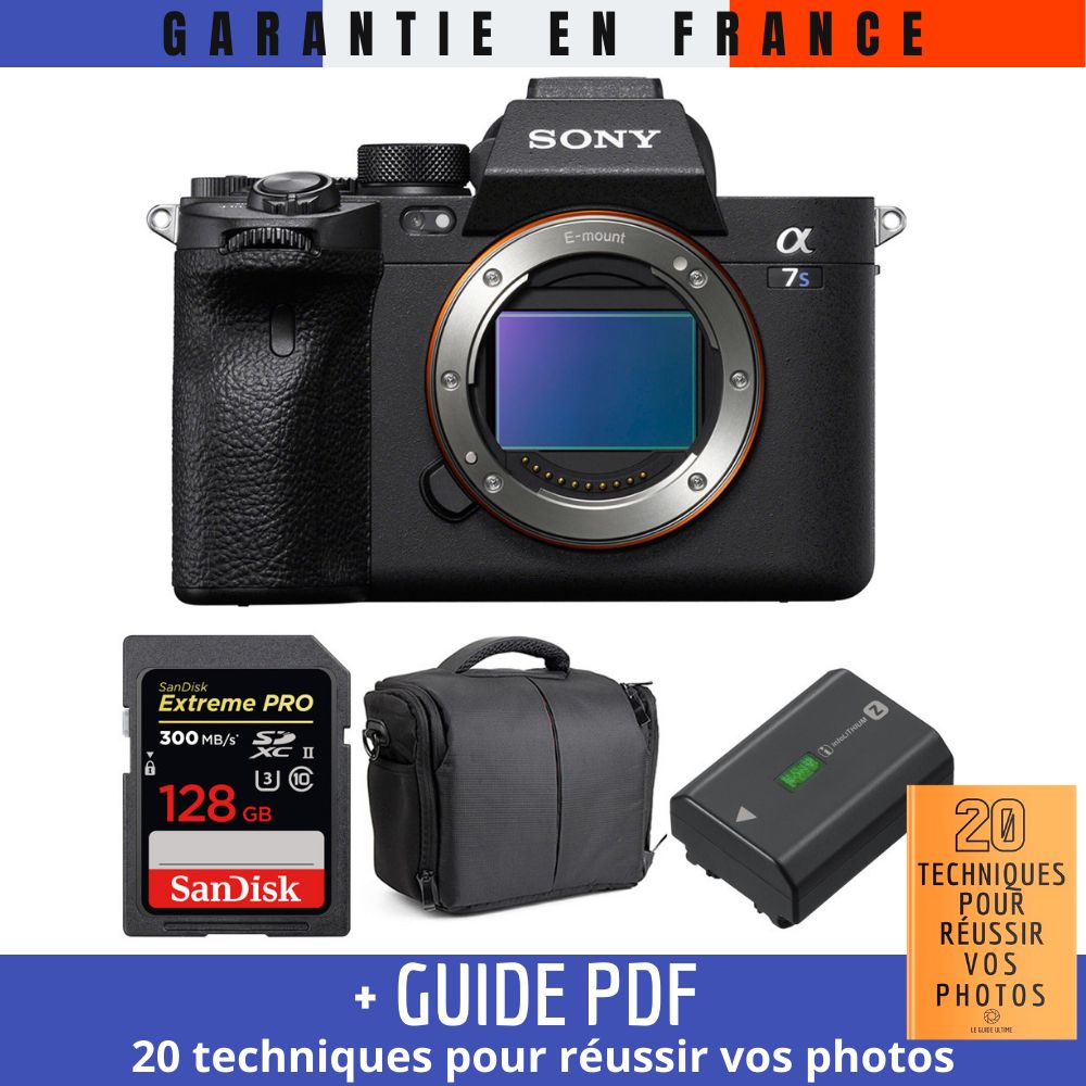 Sony A7S III Nu + SanDisk 128GB UHS-II 300MB/s + Sony NP-FZ100 + Case + Guide PDF '20 Techniques for Succeeding in Your Photos'