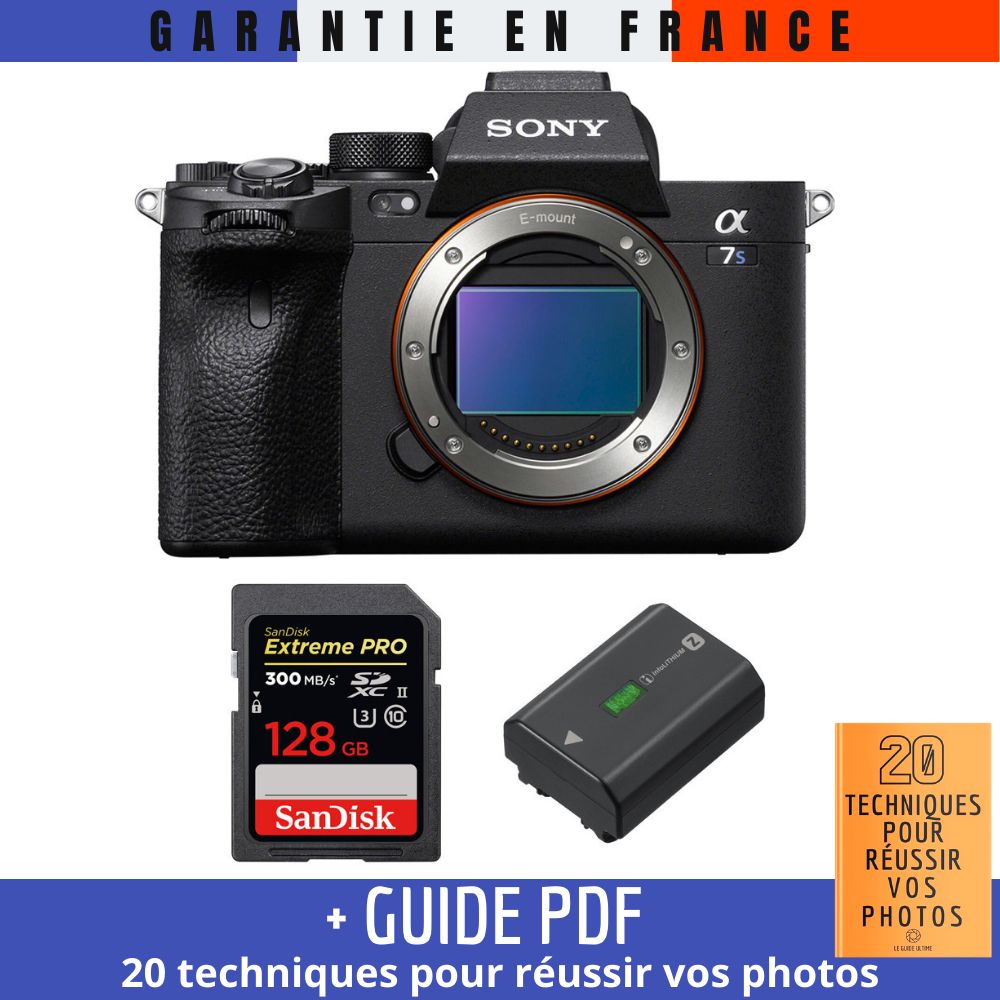 Sony A7S III Nu + SanDisk 128GB Extreme PRO UHS-II 300MB/s + Sony NP-FZ100 + Guide PDF MCZ DIRECT '20 Techniques pour réussir vos photos