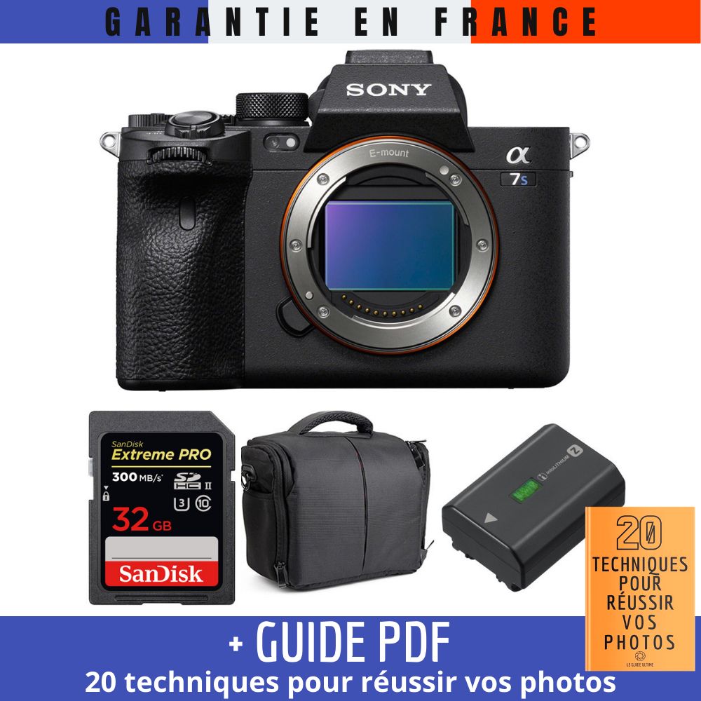 Sony A7S III Nu + SanDisk 32GB UHS-II 300MB/s + Sony NP-FZ100 + Bag + Guide PDF MCZ DIRECT '20 Techniques for Succeeding in Photos