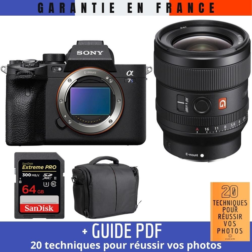 Sony A7S III Mirrorless Camera + FE 24mm F1.4 GM Lens + SanDisk 64GB Extreme PRO UHS-II SDXC Card + Bag + Guide: '20 TECHNIQUES POUR RÉUSSIR VOS PHOTOS