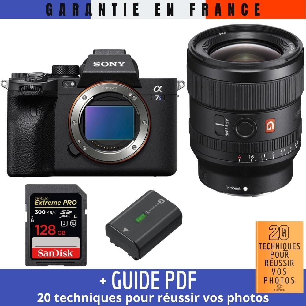 Sony A7S III Mirrorless Camera + FE 24mm F1.4 GM Lens + SanDisk 128GB Extreme PRO UHS-II SDXC Card + Sony NP-FZ100 Battery + '20 TECHNIQUES POUR RÉUSSIR VOS PHOTOS' Guide