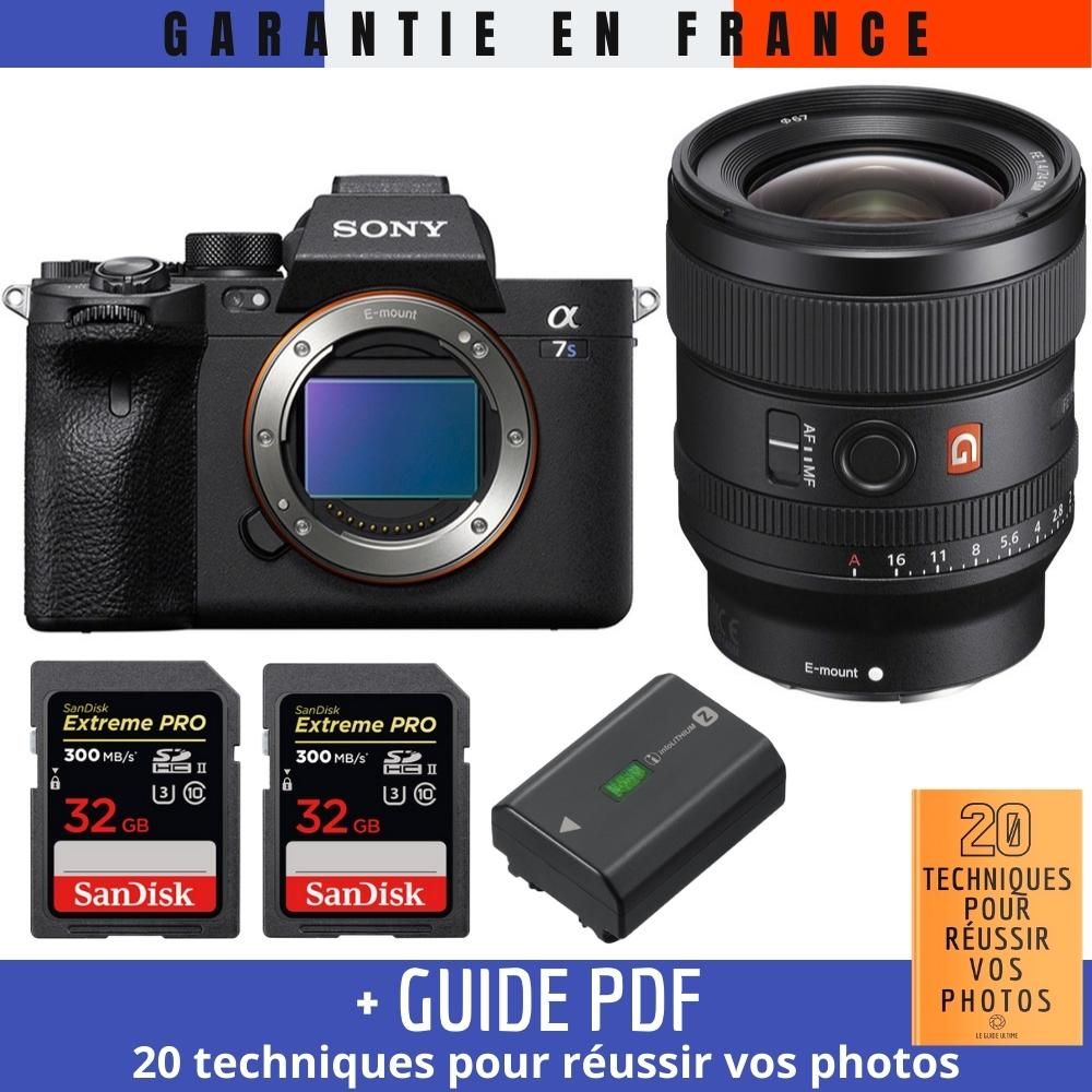 Sony A7S III Mirrorless Camera + FE 24mm F1.4 GM Lens + 2 SanDisk 32GB Extreme PRO UHS-II SDXC Cards + Sony NP-FZ100 Battery + '20 TECHNIQUES POUR RÉUSSIR VOS PHOTOS' Guide