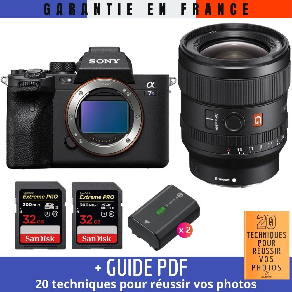 Sony A7S III + FE 24mm F1.4 GM Lens + 2 SanDisk 32GB Extreme PRO UHS-II SDXC Cards + 2 Sony NP-FZ100 Batteries + '20 TECHNIQUES POUR RÉUSSIR VOS PHOTOS' Guide