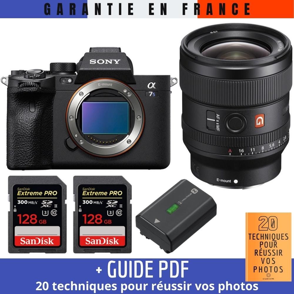 Sony A7S III Mirrorless Camera + FE 24mm F1.4 GM Lens + 2 SanDisk 128GB Extreme PRO UHS-II SDXC Cards + Sony NP-FZ100 Battery + '20 TECHNIQUES POUR RÉUSSIR VOS PHOTOS' Guide
