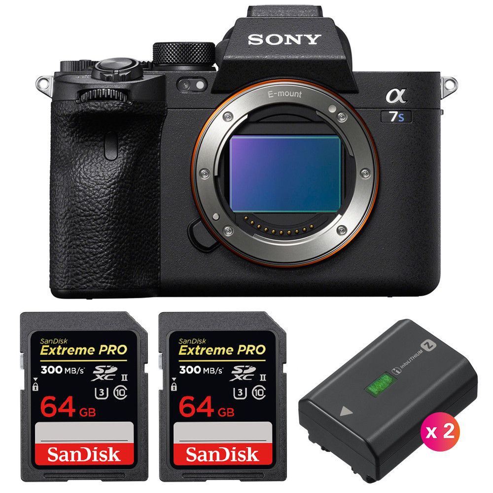 Sony A7S III Nu + 2 SanDisk 64GB Extreme PRO UHS-II SDXC 300 MB/s + 2 Sony NP-FZ100 + Guide PDF '20 TECHNIQUES POUR RÉUSSIR VOS PHOTOS