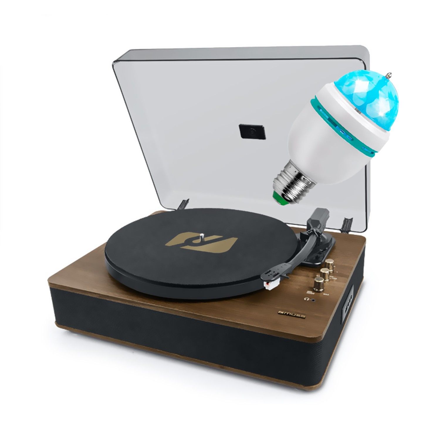 Muse MT-106 BT Vinyl Platter, 3 Speeds (33/45/78), Stereo 2x5W - Bluetooth, USB for Play and Encoding, DIAMS LED