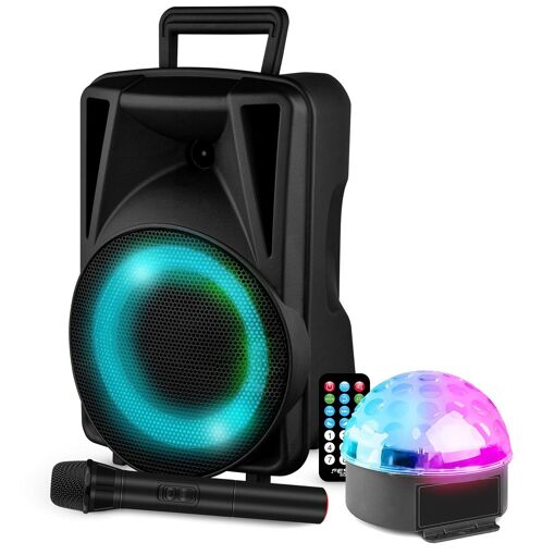 Festisound Portable 200W Speaker with USB, Bluetooth + Astro Ball Light Effect + Wireless Microphone