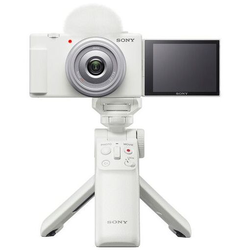 Cámara Sony ZV-1F Vlogging (Blanca) + Soporte Sony GP-VPT2BT Blanco
