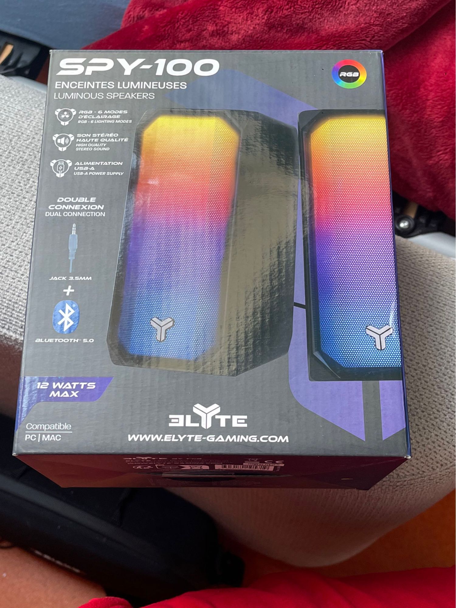 Haut-parleurs Bluetooth T'nB RGB SPY100 (Noir)