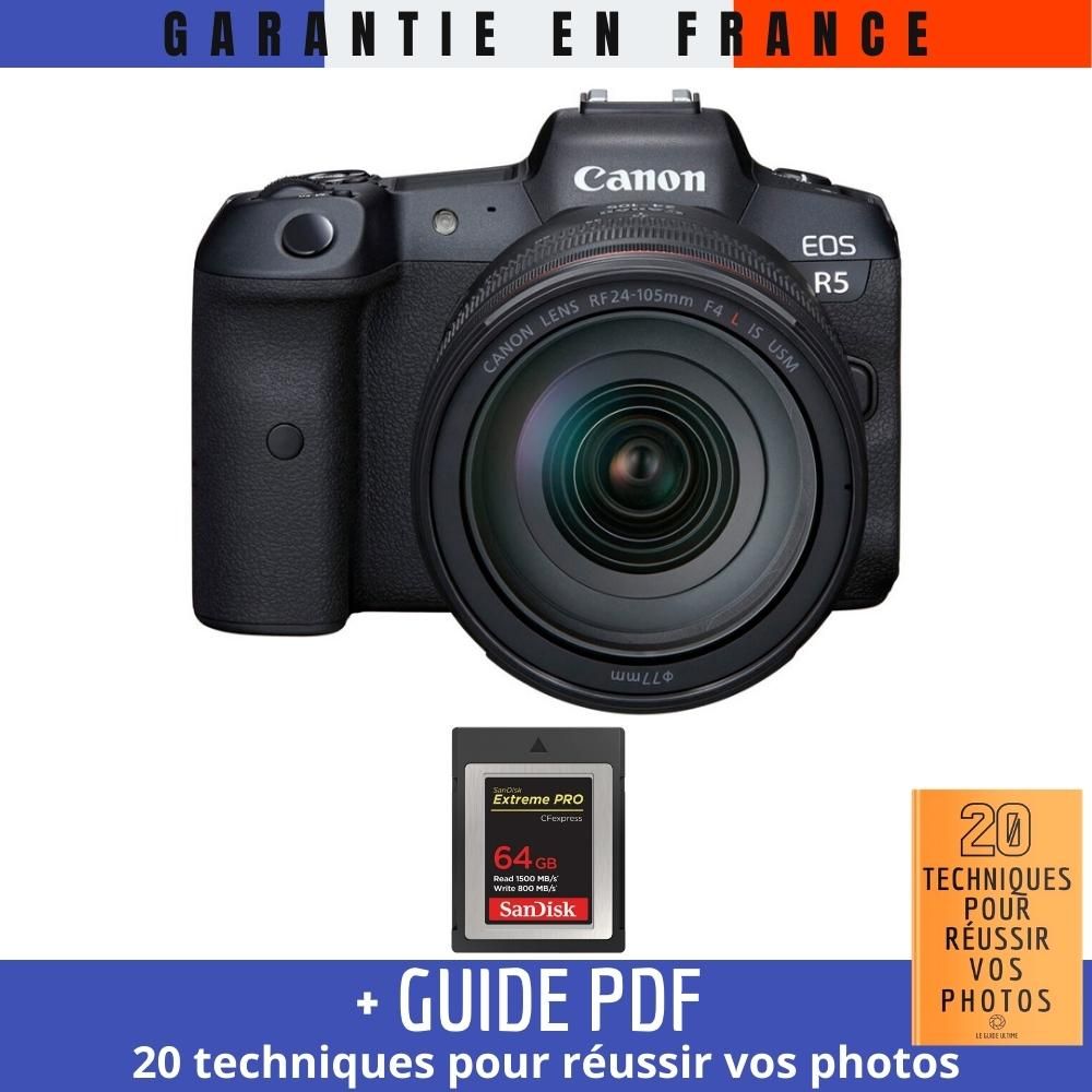Canon EOS R5 + RF 24-105mm F4L IS USM + SanDisk 64GB Extreme PRO CFexpress Type B + Guide PDF MCZ DIRECT '20 Techniques pour Réussir Vos Photos