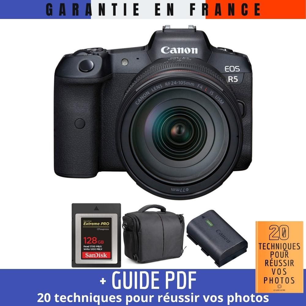 Canon EOS R5 + RF 24-105mm F4L IS USM + SanDisk 128GB Extreme PRO CFexpress Type B + LP-E6NH + Bag + PDF Guide '20 Techniques for Successful Photos'