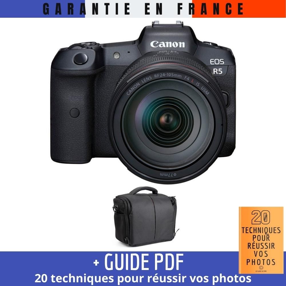 Canon EOS R5 + RF 24-105mm F4L IS USM Camera Kit with Bag and Guide - '20 Techniques for Successful Photos'
