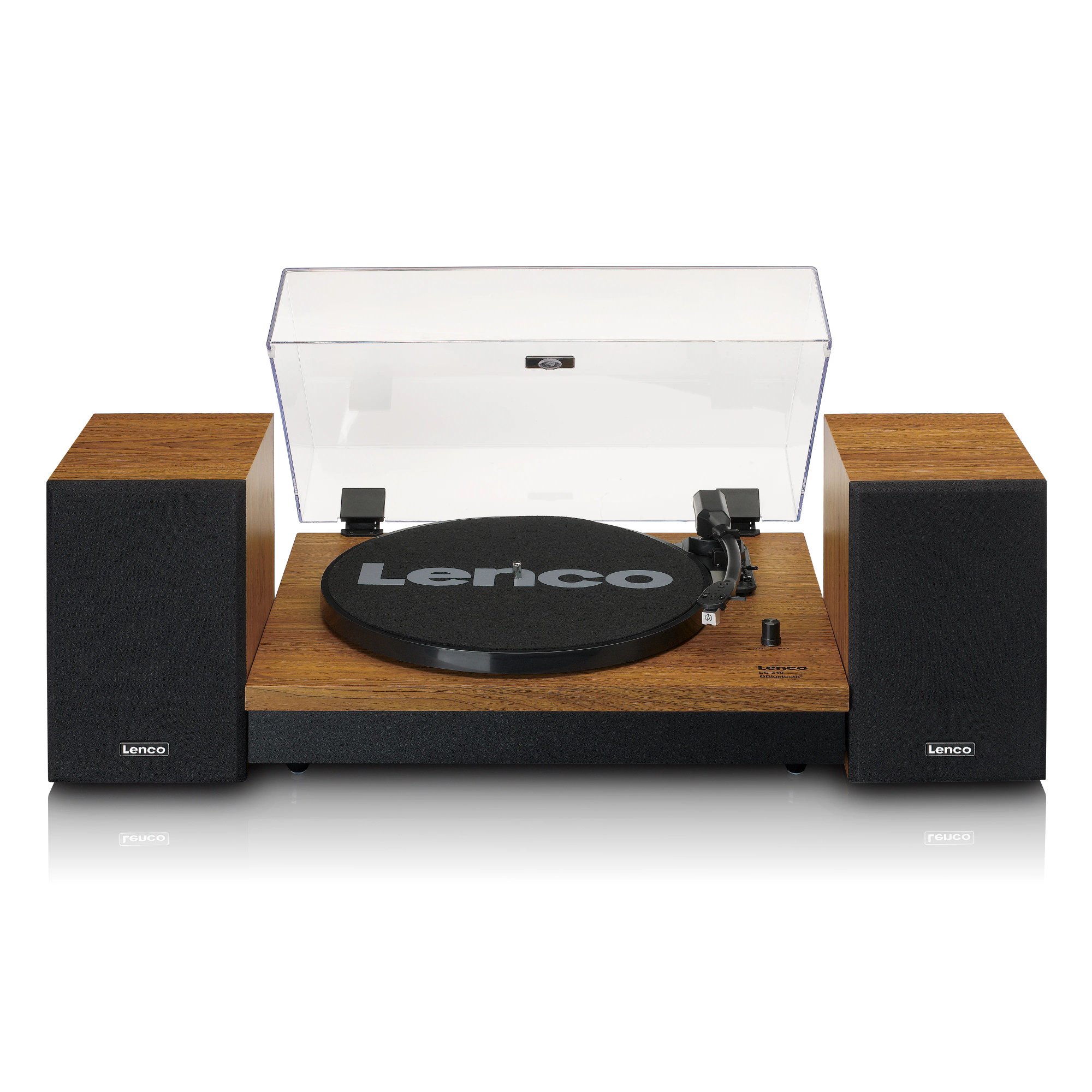 Lenco LS-310WD Wood Turntable with Bluetooth and Two External Speakers