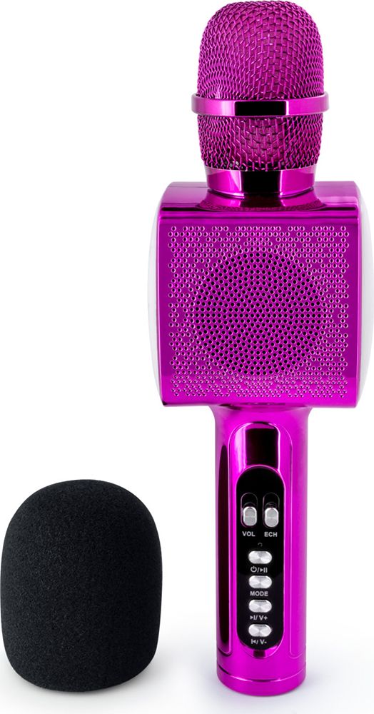Bigben PARTYBTMIC2PK Karaoke Microphone with Light Effects - Pink