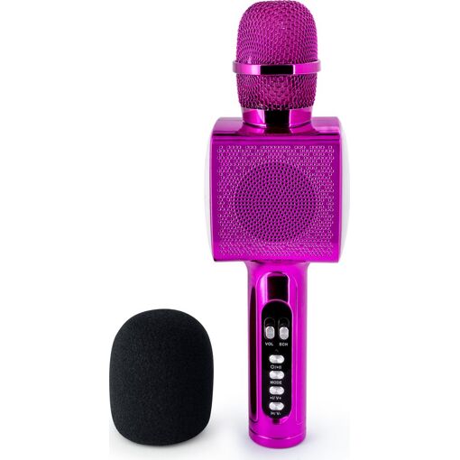 Microphone Karaoké Bigben PARTYBTMIC2PK avec effets lumineux - Rose