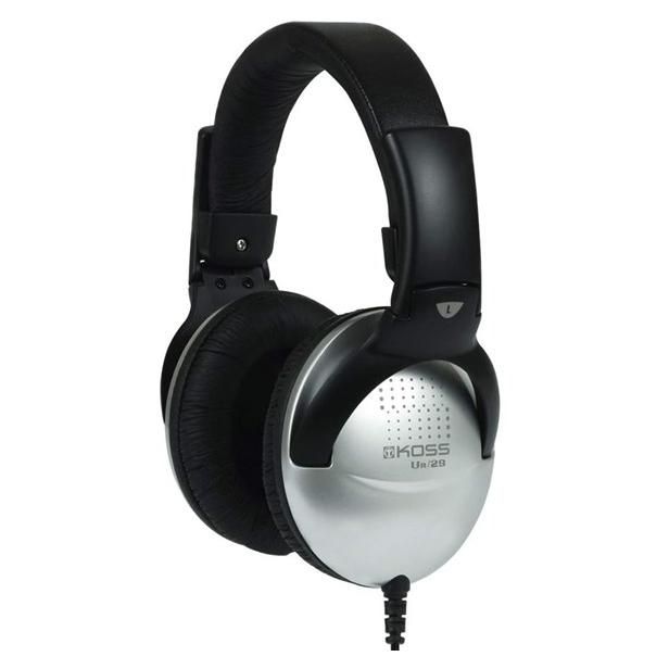 KOSS UR29 Professional Over-Ear Headphones with Closed Earcups, 3.5mm Jack, Black/Silver