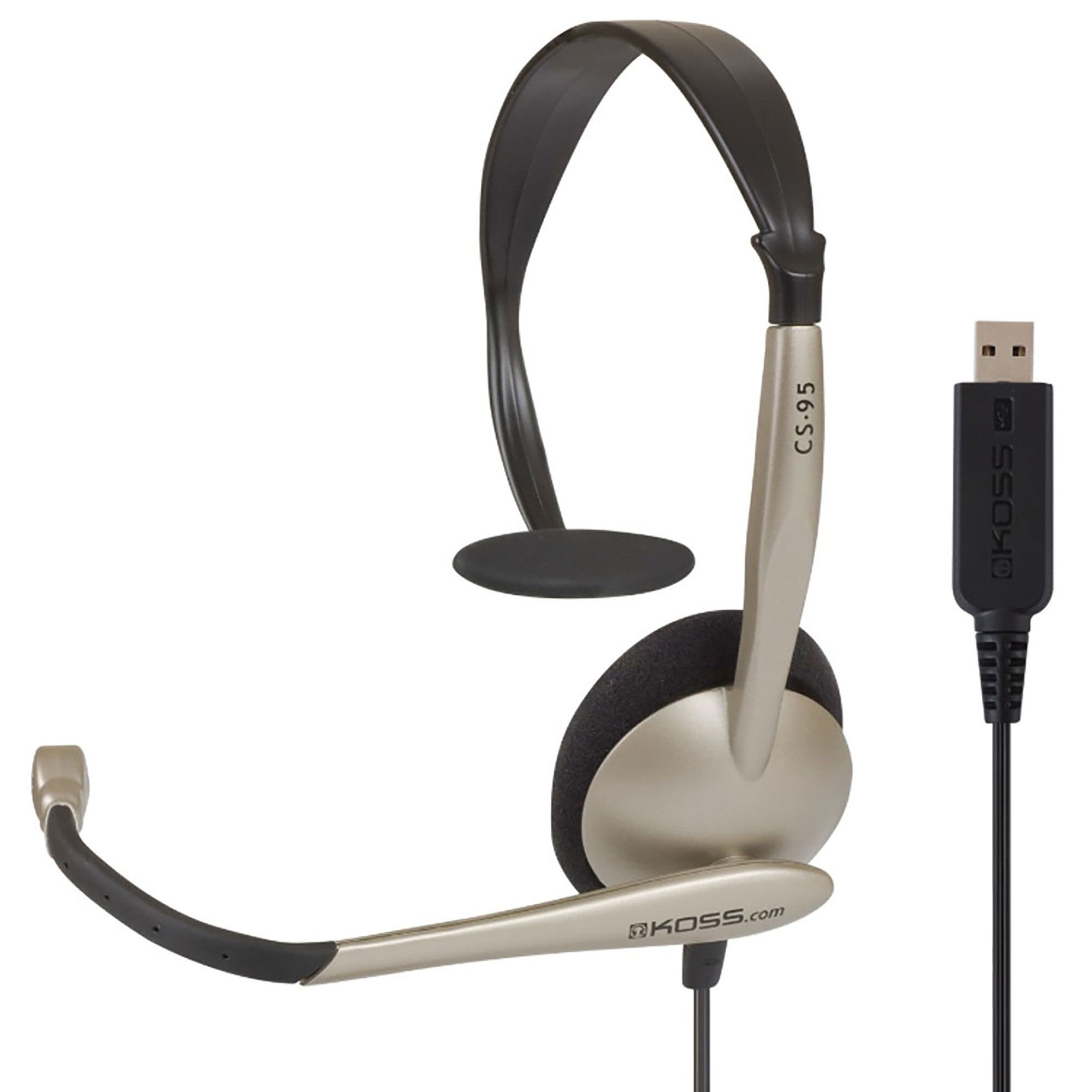 Koss CS95 USB Monoaural Headset with Microphone, Beige