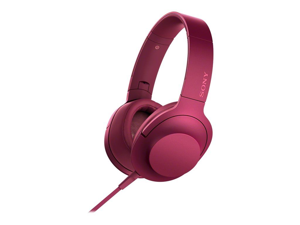 Sony h.ear on MDR-100AAP - Wired Headphones with Microphone - Over-Ear - 3.5mm Jack - Pink