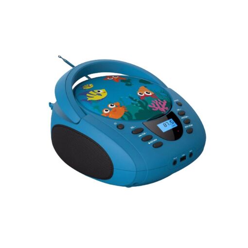 WE Kids CD Player - Radio with USB, FM, CD/CD-R/CD-RW/MP3, 2x2W RMS, Aux and Micro Input, Mer Model