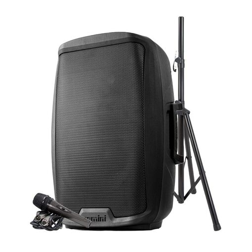 Altavoz activo Gemini AS-2115BT-PK, Boomer de 15", 2000W de potencia, radio FM Bluetooth USB/SD, TWS, pie, micrófono