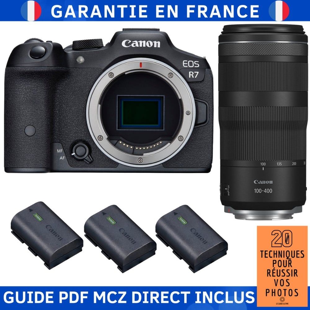 Canon EOS R7 + RF 100-400mm IS Lens + 3 Canon LP-E6NH + MCZ DIRECT Guide PDF '20 Techniques for Successful Photos